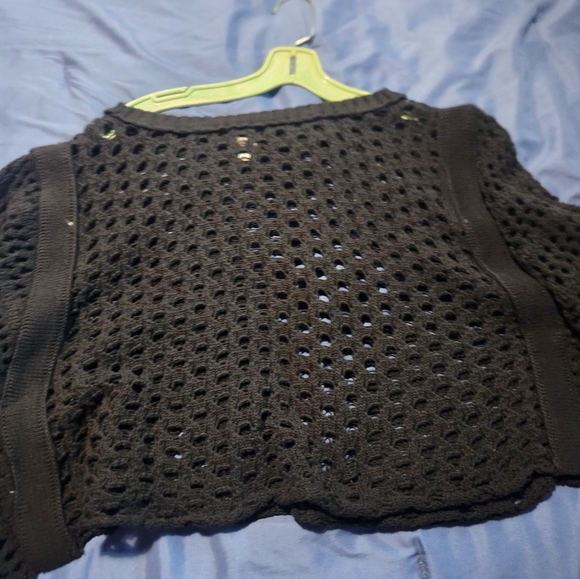 OPEN NIT SWEATER CONVERSE CROP - Picture 7 of 8